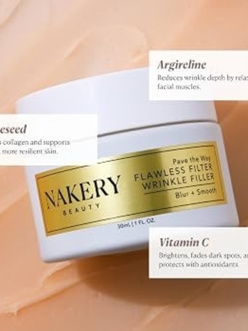 Nakery Pave The Way Flawless Filter Wrinkle Filler Cream - Peach/White - Picture 2 of 2